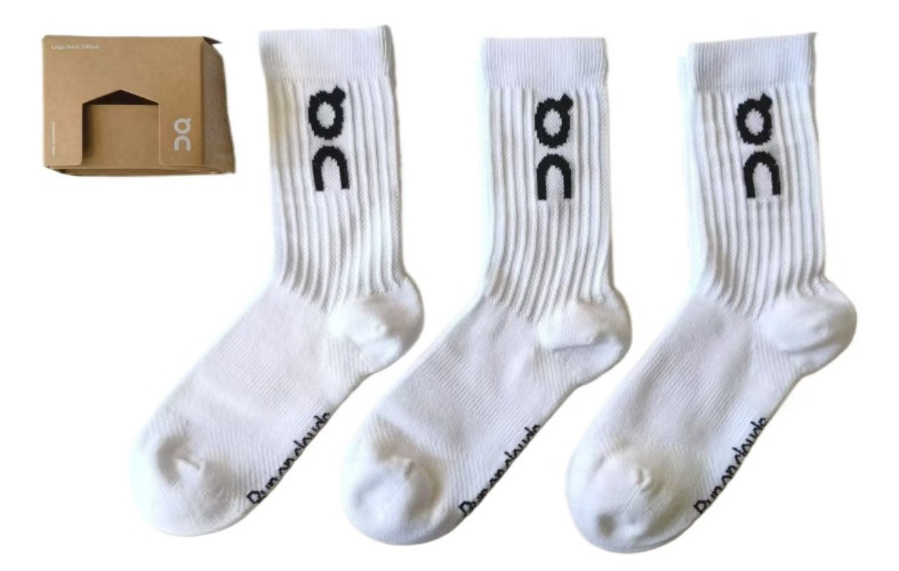 Meia On Running Logo Sock White (1 Par)