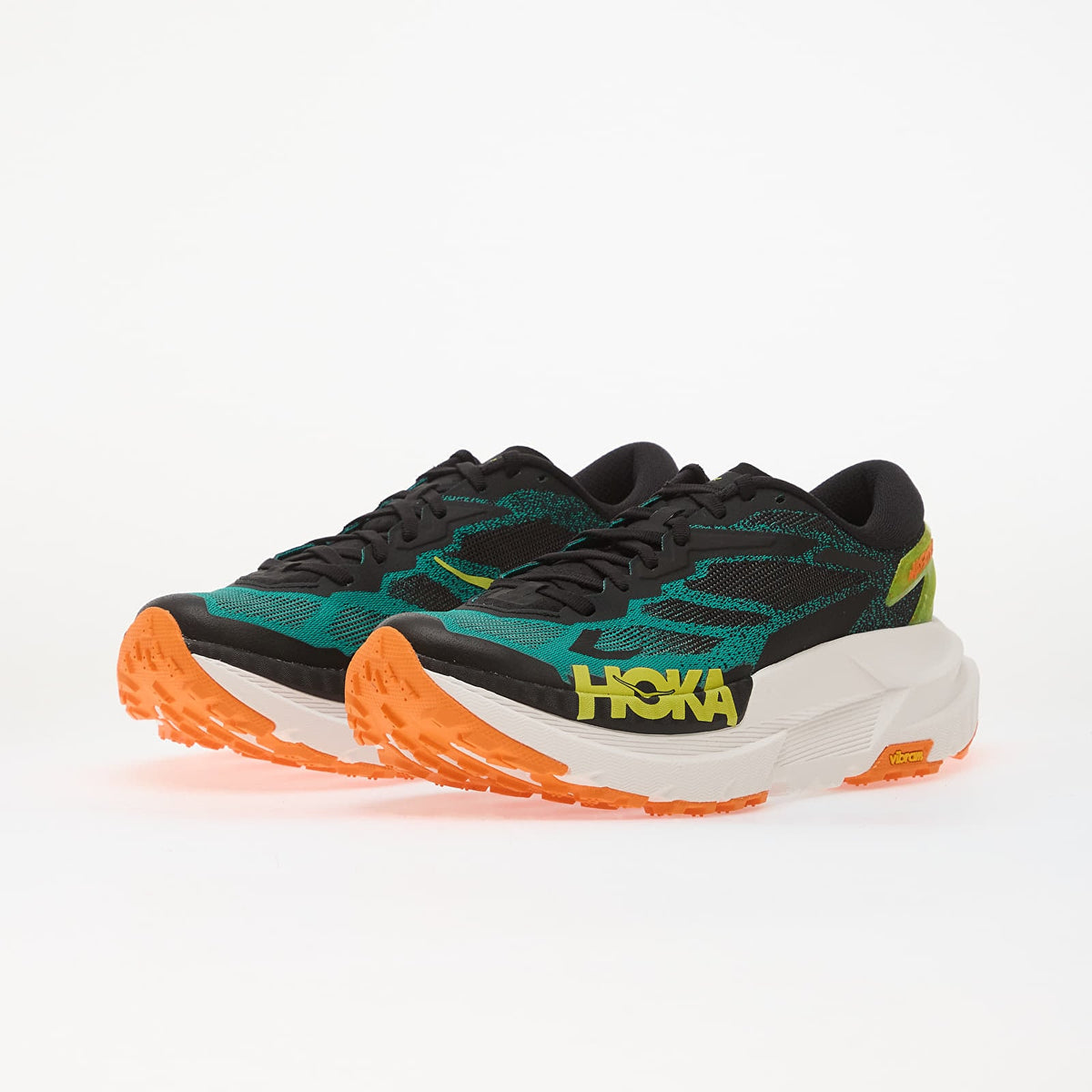 Hoka Mafate X - Black | Electric Aqua