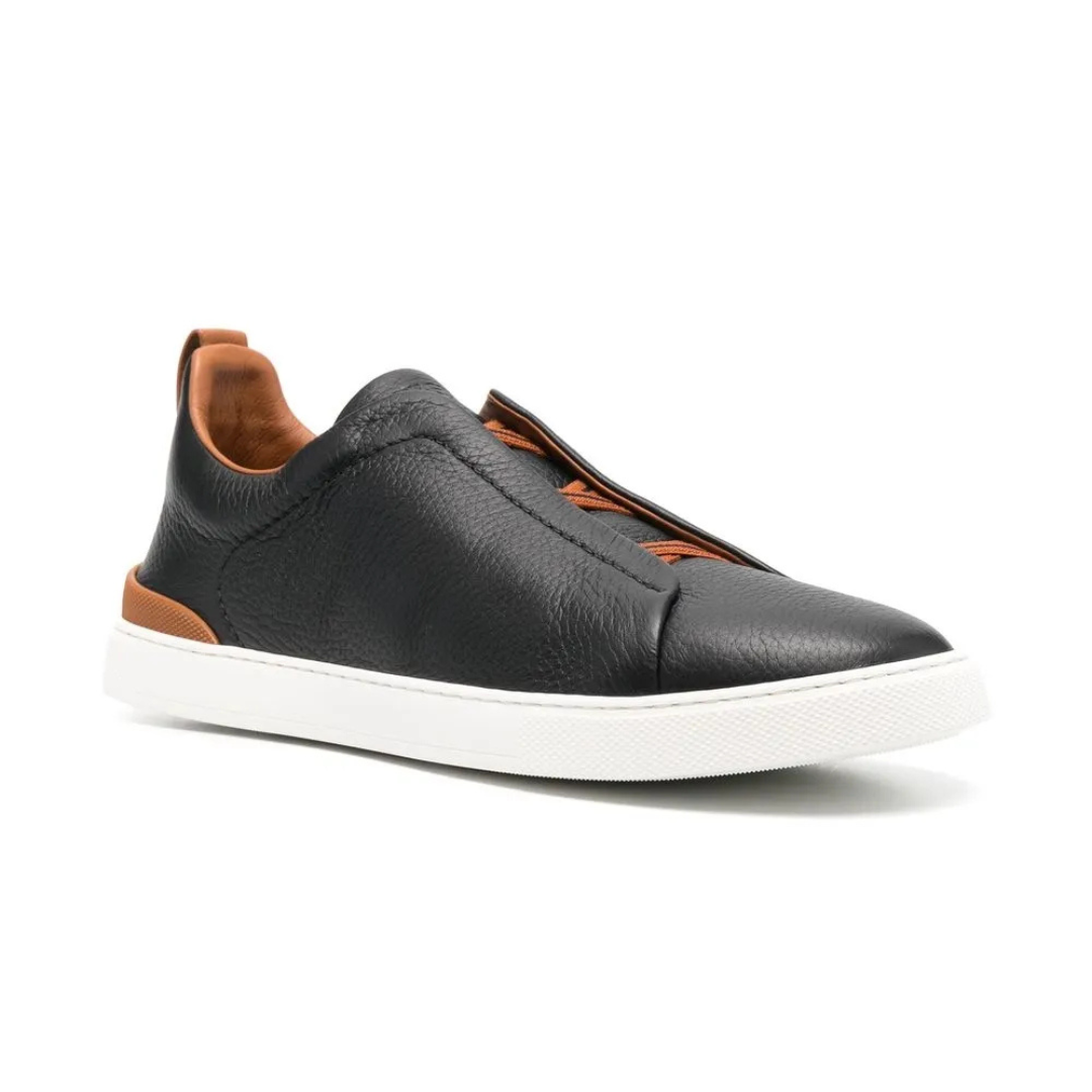 Zegna Triple Stitch preto/ marrom