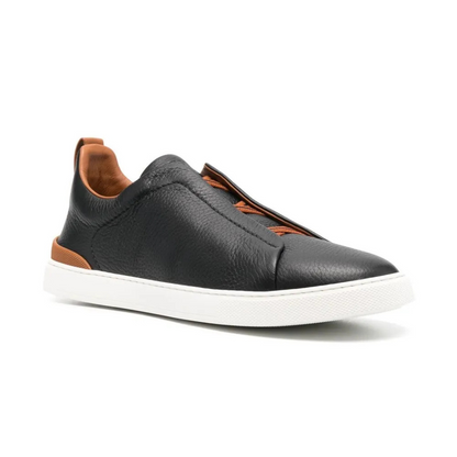 Zegna Triple Stitch preto/ marrom