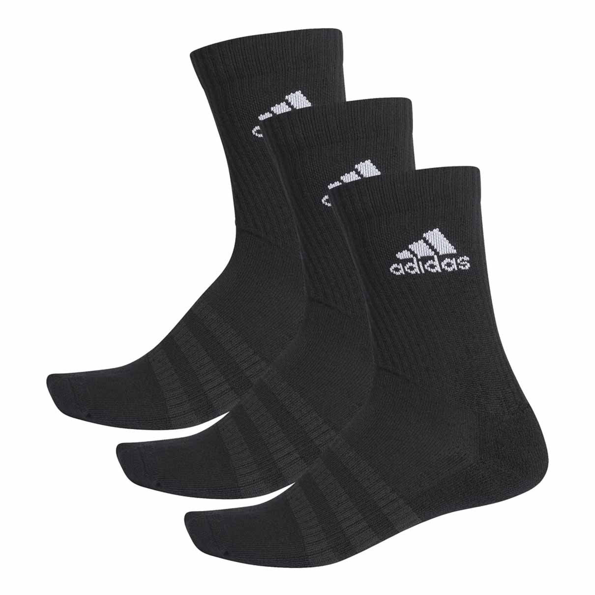 Meia Adidas Cano Medio Cushion Crew Black (3 Pares)